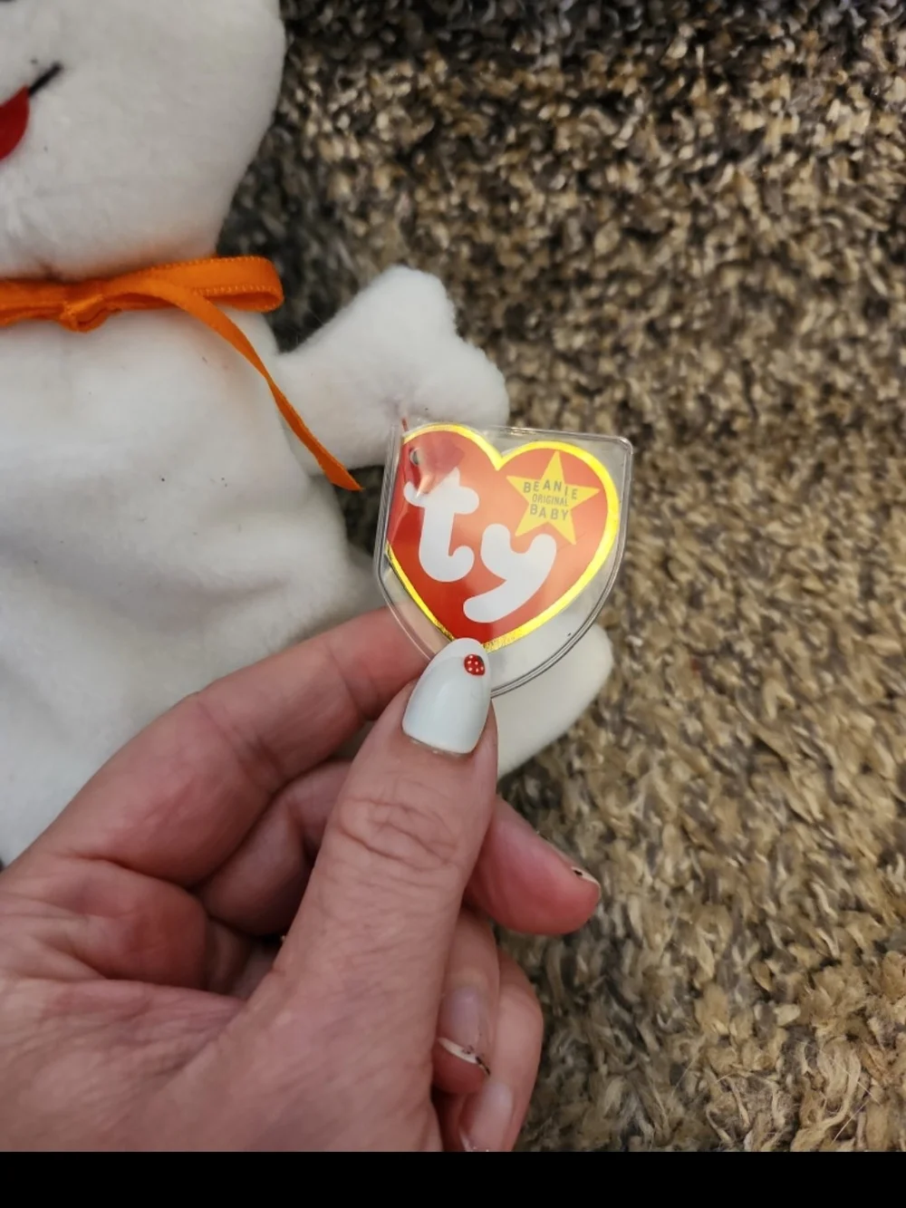 TY Beanie Baby Buddies Spooky Plush Soft White Halloween Ghost 12